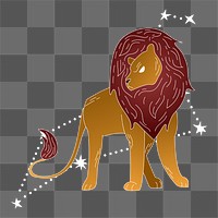 Png leo astrological sign sticker, transparent background