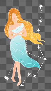 Png virgo astrological sign sticker, transparent background