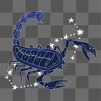 Png scorpio astrological sign sticker, transparent background