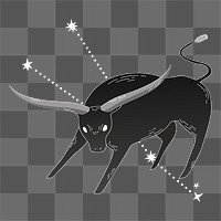 Png taurus astrological sign sticker, transparent background