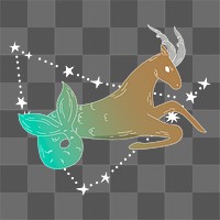 Png capricorn astrological sign sticker, transparent background