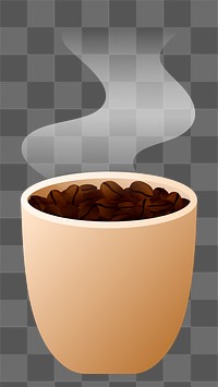 Png coffee beans element, transparent background