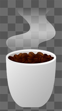 Png coffee beans element, transparent background