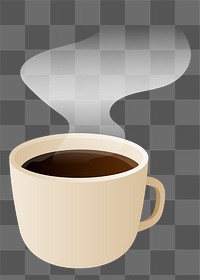 Png hot coffee design element, transparent background