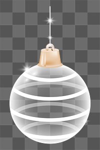 Png white Christmas ornament  design element, transparent background