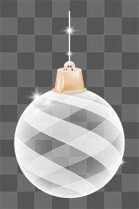 Png white Christmas ornament  design element, transparent background