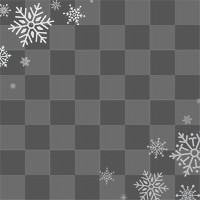 Winter snowflakes png border, transparent background