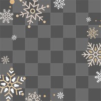 Winter snowflakes png border, transparent background