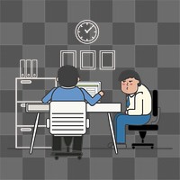 Working png illustration, transparent background