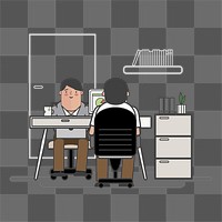 Working png illustration, transparent background