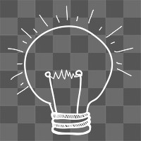 Light bulb png doodle illustration, transparent background