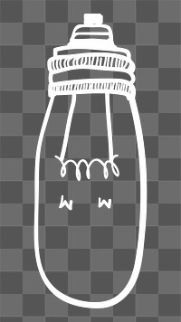 Light bulb png doodle illustration, transparent background