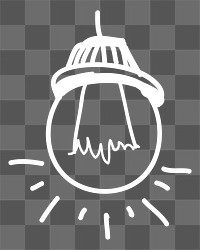 Light bulb png doodle illustration, transparent background