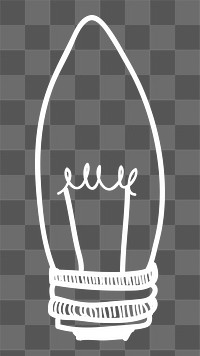 Light bulb png doodle illustration, transparent background