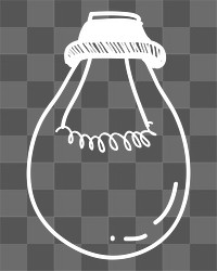 Light bulb png doodle illustration, transparent background