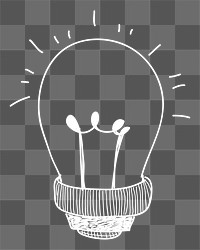 Light bulb png doodle illustration, transparent background