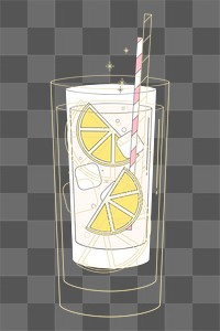 Png Cute cocktail illustration element, transparent background