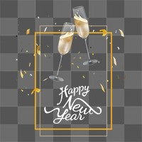 Happy New Year png, transparent background