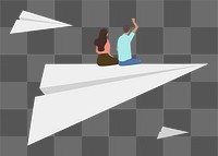 PNG paper plane, illustration, collage element, transparent background