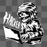 Png hacking crime  design element, transparent background