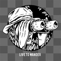 Png live to wander element, transparent background