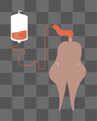 Woman donating blood png, transparent background