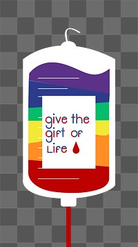 LGBTQ blood donation png, transparent background