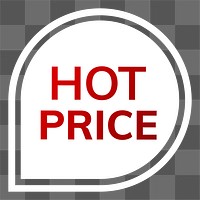 Hot price  png badge, transparent background