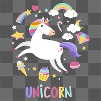 Cute unicorn png, transparent background