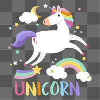 Cute unicorn png, transparent background