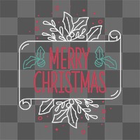 Merry Christmas png badge, transparent background