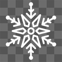 Png white single snowflake icon, transparent background
