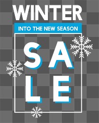 Png Winter sale into the new season element, transparent background