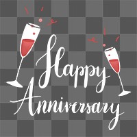 Happy Anniversary typography png, transparent background