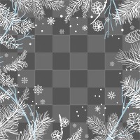 Winter snowflakes png border, transparent background