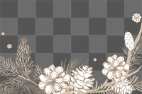 Beige flower png border, transparent background