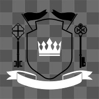 Shield badge png element, transparent background