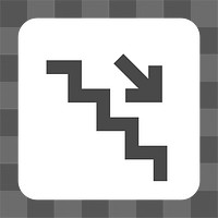 PNG  down arrow stairs sign icon transparent background
