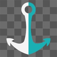 Png teal anchor icon, transparent background