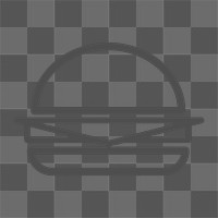 Burger icon png, fast food illustration on transparent background 