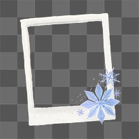 Winter aesthetic png frame, retro instant film on transparent background