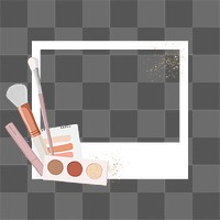 Makeup aesthetic png frame, retro instant film on transparent background