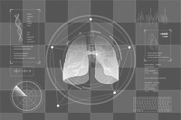 Lungs hologram png medical technology, transparent background