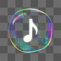 Music note png bubble, transparent background