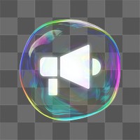 Bubble megaphone png digital remix, transparent background