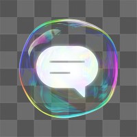 Speech bubble png message remix, transparent background