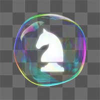 Chess piece bubble png element, transparent background