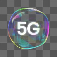 5G icon png bubble, transparent background