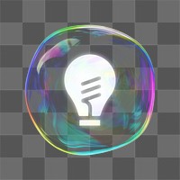 Light bulb bubble png element, transparent background