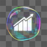 Growth arrow bubble png element, transparent background